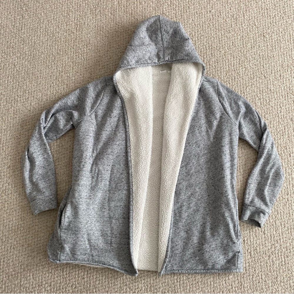 GAP Cream Textured Fleece Jacket Women’s Size Medium